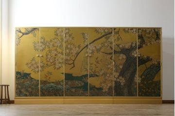 中古　最高級品　宝石象嵌工芸品　光泉　光雲　蒔絵　圧巻!色とりどりの輝きを放つ宝石が空間を華やかに彩る整理タンス3点セット(着物箪笥、引き出し、チェスト、収納箪笥)(R-065470)