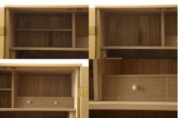 中古　最高級品　宝石象嵌工芸品　光泉　光雲　蒔絵　圧巻!色とりどりの輝きを放つ宝石が空間を華やかに彩る整理タンス3点セット(着物箪笥、引き出し、チェスト、収納箪笥)(R-065470)