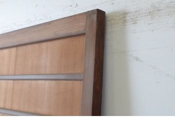 アンティーク建具　上質な銅製のつまみ付き舞良戸扉1枚(まいらど、板戸、ドア)(R-065471)