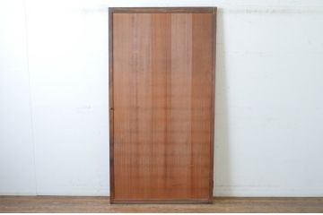 アンティーク建具　上質な銅製のつまみ付き舞良戸扉1枚(まいらど、板戸、ドア)(R-065471)