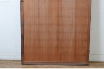 アンティーク建具　上質な銅製のつまみ付き舞良戸扉1枚(まいらど、板戸、ドア)(R-065471)
