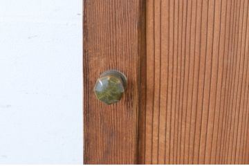 アンティーク建具　上質な銅製のつまみ付き舞良戸扉1枚(まいらど、板戸、ドア)(R-065471)