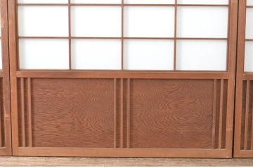 アンティーク建具　腰板の凝ったデザインが魅力的な障子戸4枚セット(引き戸)(R-065472)