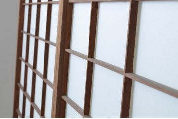 アンティーク建具　腰板の凝ったデザインが魅力的な障子戸4枚セット(引き戸)(R-065472)