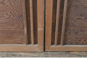 アンティーク建具　腰板の凝ったデザインが魅力的な障子戸4枚セット(引き戸)(R-065472)