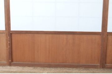 アンティーク建具　腰板の凝ったデザインが魅力的な障子戸4枚セット(引き戸)(R-065472)