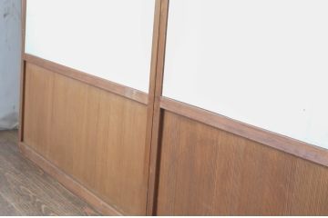アンティーク建具　腰板の凝ったデザインが魅力的な障子戸4枚セット(引き戸)(R-065472)