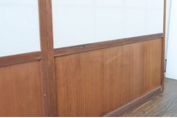 アンティーク建具　腰板の凝ったデザインが魅力的な障子戸4枚セット(引き戸)(R-065472)