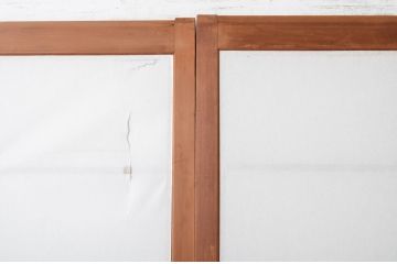 アンティーク建具　腰板の凝ったデザインが魅力的な障子戸4枚セット(引き戸)(R-065472)