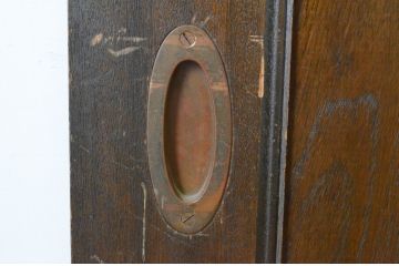 アンティーク建具　大正ロマン　古い洋館で使われていた和洋折衷の引き戸1枚(板戸、襖)(R-065473)