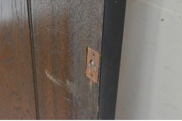 アンティーク建具　大正ロマン　古い洋館で使われていた和洋折衷の引き戸1枚(板戸、襖)(R-065473)