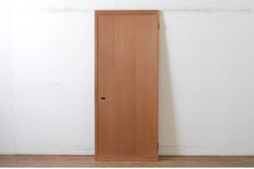 アンティーク建具　黒檀(コクタン)のつまみ付き!!柾目の美しい扉1枚(木製扉、ドア)(R-065475)