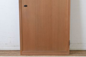 アンティーク建具　黒檀(コクタン)のつまみ付き!!柾目の美しい扉1枚(木製扉、ドア)(R-065475)