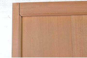 アンティーク建具　黒檀(コクタン)のつまみ付き!!柾目の美しい扉1枚(木製扉、ドア)(R-065475)