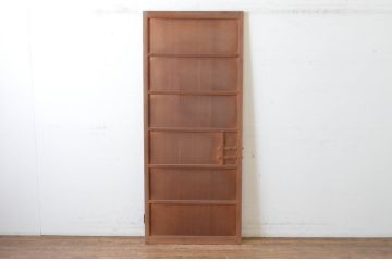 アンティーク建具　黒檀(コクタン)のつまみ付き!!柾目の美しい扉1枚(木製扉、ドア)(R-065475)