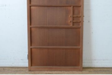 アンティーク建具　黒檀(コクタン)のつまみ付き!!柾目の美しい扉1枚(木製扉、ドア)(R-065475)