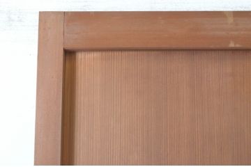 アンティーク建具　黒檀(コクタン)のつまみ付き!!柾目の美しい扉1枚(木製扉、ドア)(R-065475)