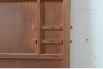 アンティーク建具　黒檀(コクタン)のつまみ付き!!柾目の美しい扉1枚(木製扉、ドア)(R-065475)