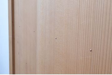 アンティーク建具　美しい柾目が魅力的な舞良戸1枚(まいらど、扉、ドア、板戸)(R-065476)