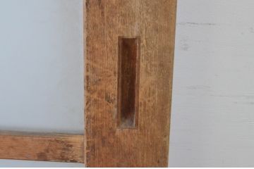 アンティーク建具　レトロなお部屋作りにおすすめなガラス戸2枚セット(きつね格子、狐格子、引き戸、格子戸、マス目、升目)(R-065478)