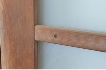 アンティーク建具　レトロなお部屋作りにおすすめなガラス戸2枚セット(きつね格子、狐格子、引き戸、格子戸、マス目、升目)(R-065478)