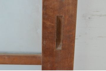 アンティーク建具　レトロなお部屋作りにおすすめなガラス戸2枚セット(きつね格子、狐格子、引き戸、格子戸、マス目、升目)(R-065478)