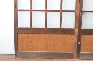 アンティーク建具　和モダンな雰囲気溢れるガラス戸2枚セット(引き戸)(R-065479)
