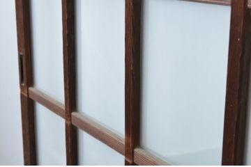 アンティーク建具　和モダンな雰囲気溢れるガラス戸2枚セット(引き戸)(R-065479)