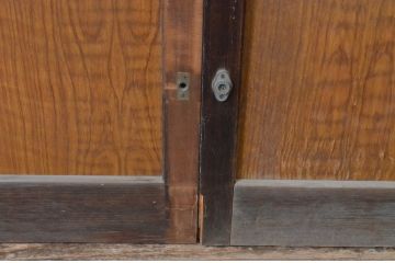 アンティーク建具　和モダンな雰囲気溢れるガラス戸2枚セット(引き戸)(R-065479)