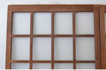 アンティーク建具　和モダンな雰囲気溢れるガラス戸2枚セット(引き戸)(R-065479)