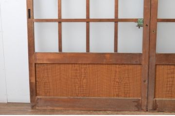 アンティーク建具　和モダンな雰囲気溢れるガラス戸2枚セット(引き戸)(R-065479)