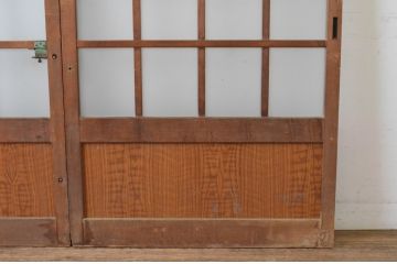 アンティーク建具　和モダンな雰囲気溢れるガラス戸2枚セット(引き戸)(R-065479)
