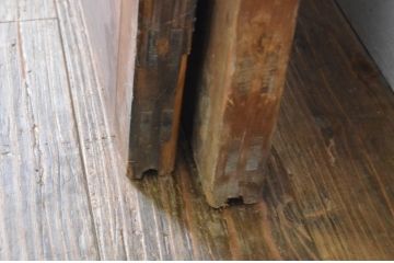 アンティーク建具　和モダンな雰囲気溢れるガラス戸2枚セット(引き戸)(R-065479)