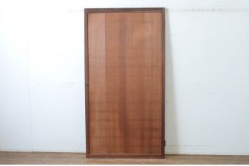 アンティーク建具　昭和初期　上手物!!　美しい柾目　銅のつまみ付き　舞良戸扉1枚(まいらど、板戸、ドア)(R-065485)