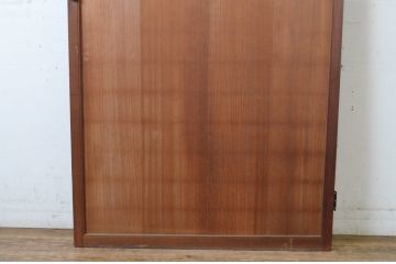 アンティーク建具　昭和初期　上手物!!　美しい柾目　銅のつまみ付き　舞良戸扉1枚(まいらど、板戸、ドア)(R-065485)