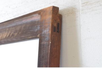 アンティーク建具　経年を感じさせる木味が魅力のガラス戸1枚(引き戸)(R-065488)