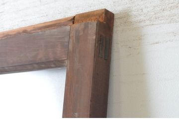 アンティーク建具　経年を感じさせる木味が魅力のガラス戸1枚(引き戸)(R-065488)