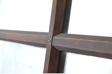 アンティーク建具　経年を感じさせる木味が魅力のガラス戸1枚(引き戸)(R-065488)