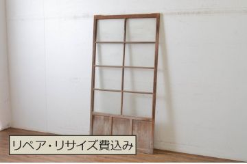 アンティーク建具　明るい木味が魅力のガラス戸1枚(引き戸)(R-065489)
