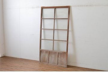 アンティーク建具　明るい木味が魅力のガラス戸1枚(引き戸)(R-065489)