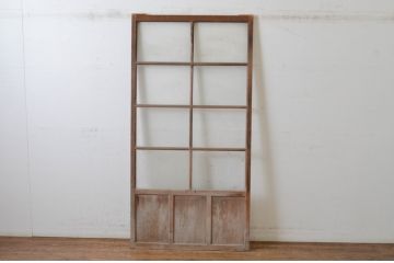 アンティーク建具　明るい木味が魅力のガラス戸1枚(引き戸)(R-065489)