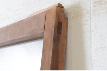 アンティーク建具　明るい木味が魅力のガラス戸1枚(引き戸)(R-065489)