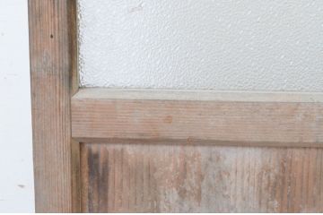 アンティーク建具　明るい木味が魅力のガラス戸1枚(引き戸)(R-065489)