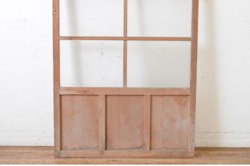 アンティーク建具　明るい木味が魅力のガラス戸1枚(引き戸)(R-065489)