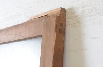 アンティーク建具　明るい木味が魅力のガラス戸1枚(引き戸)(R-065489)