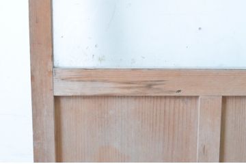 アンティーク建具　明るい木味が魅力のガラス戸1枚(引き戸)(R-065489)