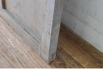 アンティーク建具　明るい木味が魅力のガラス戸1枚(引き戸)(R-065489)