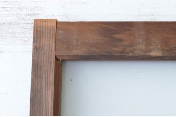 アンティーク建具　温かみのある木味が魅力のガラス戸1枚(引き戸)(R-065491)