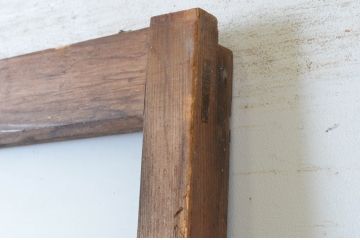 アンティーク建具　温かみのある木味が魅力のガラス戸1枚(引き戸)(R-065491)