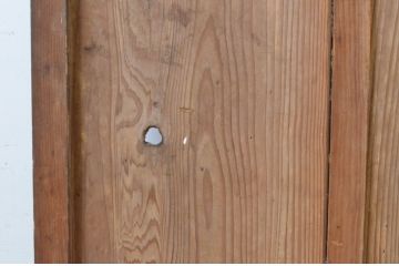 アンティーク建具　温かみのある木味が魅力のガラス戸1枚(引き戸)(R-065491)